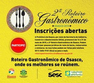 II Roteiro Gastronômico de Osasco abre inscrições para estabelecimentos