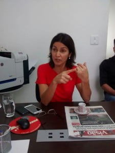 Professora Sônia em visita à redação do Visão Oeste nesta quarta-feira, 23 / Foto: Vilmara Jacinta