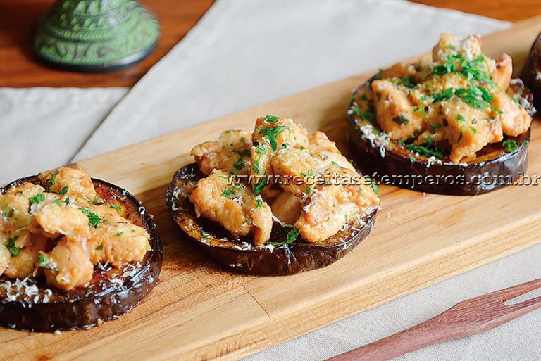 Receitas e Temperos: Berinjela recheada com frango