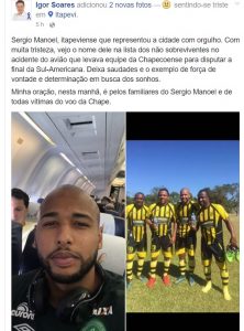 Prefeitos eleitos da região se solidarizam após acidente com a Chapecoense