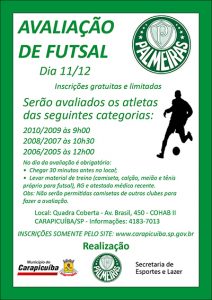 Palmeiras faz peneira de futsal em Carapicuíba