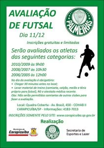 Palmeiras faz peneira de futsal em Carapicuíba