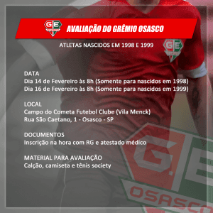 Grêmio Osasco peneira