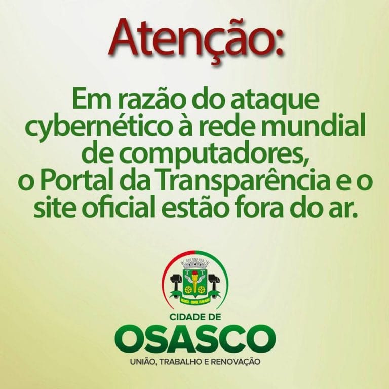 Mega ciberataque faz site da prefeitura de Osasco ficar indisponível