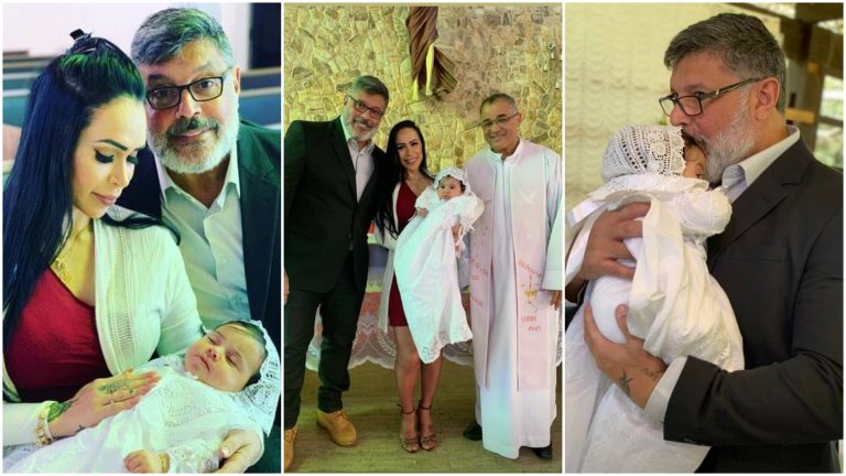 Filha de Alexandre Frota é batizada em Cotia