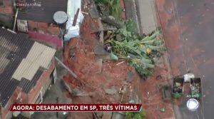 Deslizamento de terra provocou a queda de um muro de arrimo na cidade de Barueri. Notícias de vítimas foram desmentidas, mas fortes chuvas provocaram estrago e muitos chamados aos Bombeiros na região e no Estado.