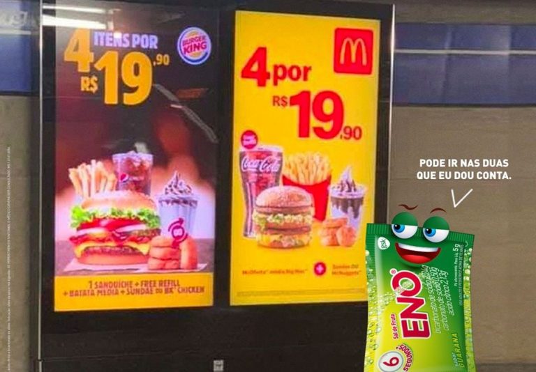 Sal de fruta Eno entra na briga entre McDonald’s e Burger King