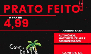 restaurante vende pratos a 5 reais em Osasco