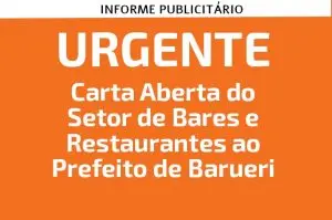 Em carta aberta, SinHoRes Osasco – Alphaville & Região lamenta discurso sobre o funcionamento de bares realizado pelo prefeito de Barueri, Rubens Furlan, durante uma transmissão ao vivo no último sábado, 21/3, em rede social da prefeitura.