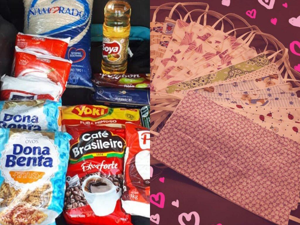 Osasquense faz máscaras de proteção para trocar por alimentos para famílias carentes