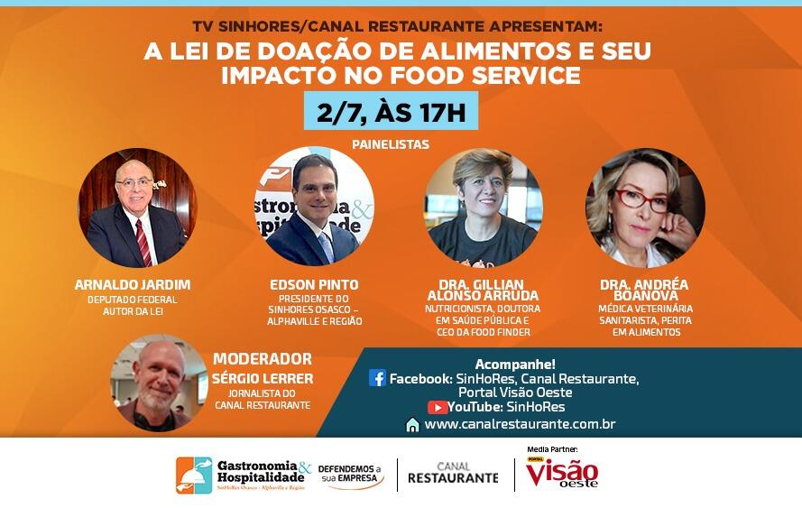 live sinhores osasco alhpaville e região - lei que permite doação de alimentos por restaurantes