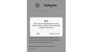 conta suspensa instagram