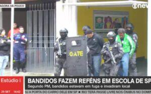 bandidos em fuga invadem escola zona oeste sp