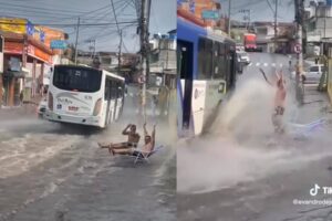 moradores de carapicuíba aproveitam piscina natural e vídeo viraliza