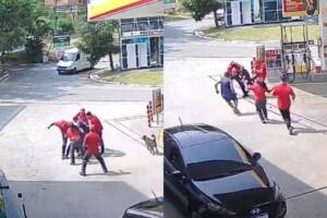 bandido leva surra de frentista assalto posto cotia