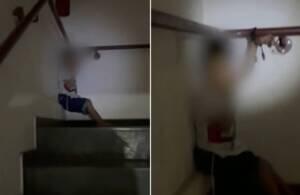 menino amarrado na escada taboão da serra (1)