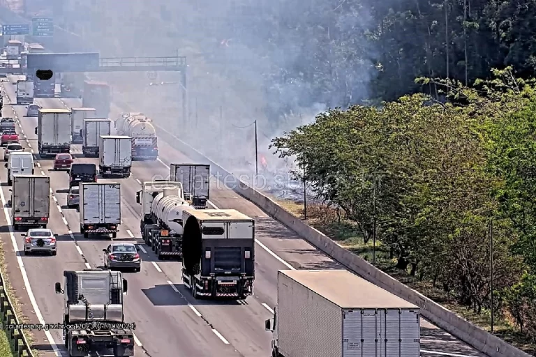 Mais um incêndio é registrado às margens do Rodoanel, em Barueri