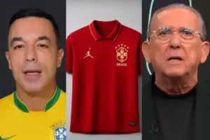camisa vermelha seleção brasileira