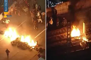 protesto comunidade do areiao linhas 8 e 9 de trens osasco
