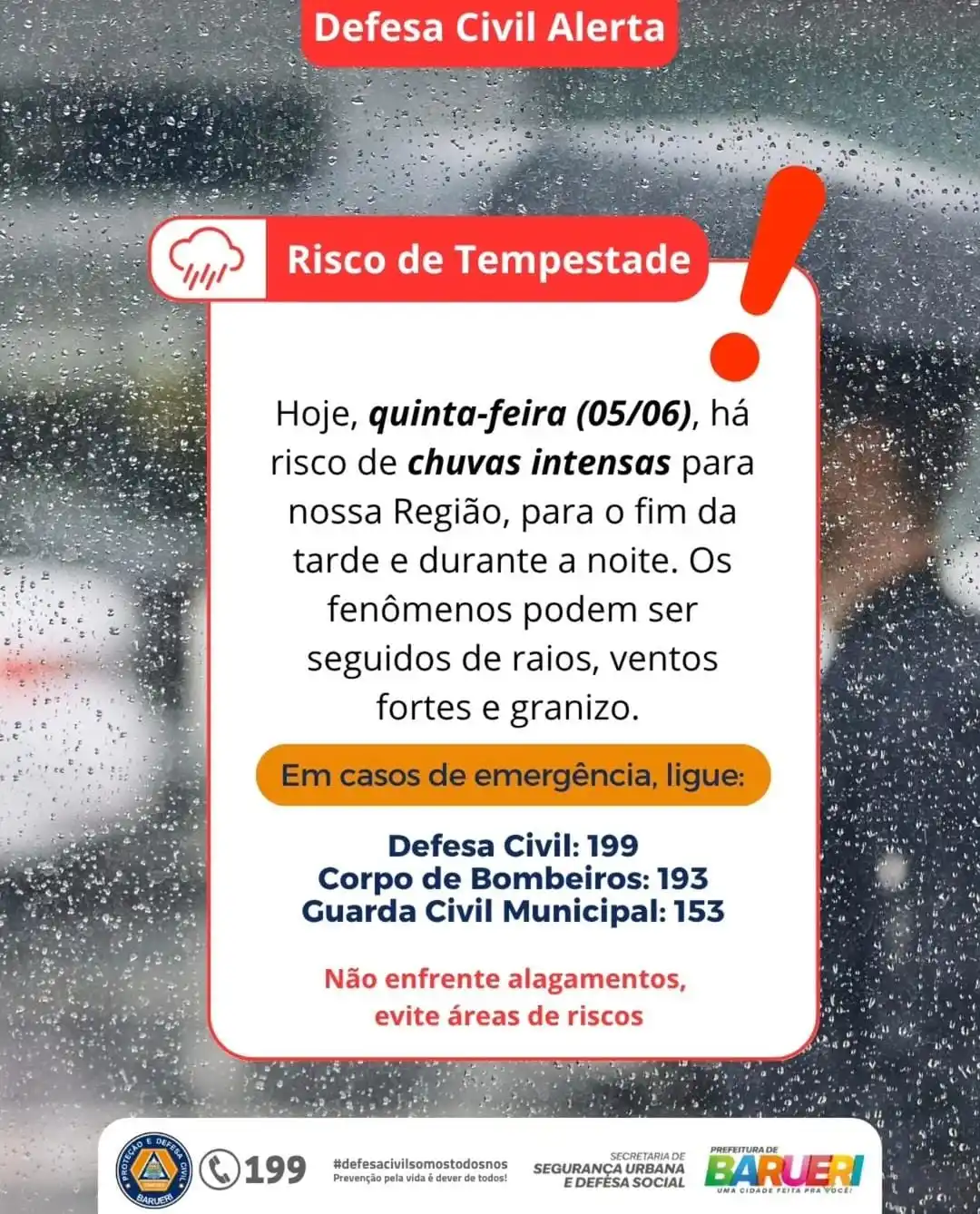 alerta defesa civil barueri chuva