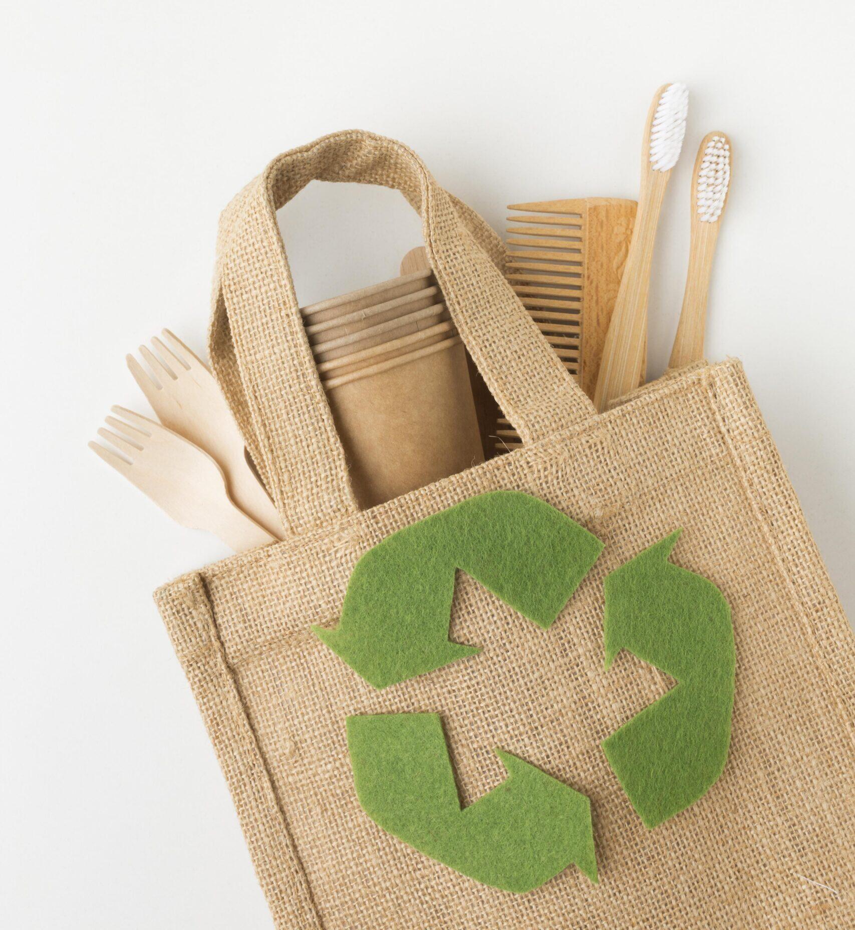 bolsa ecologica na mesa