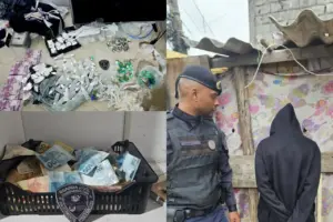 gcm itaquá prende traficante e estoura casa bomba