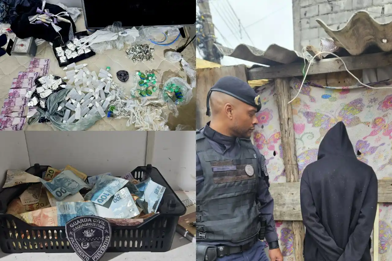 gcm itaquá prende traficante e estoura casa bomba