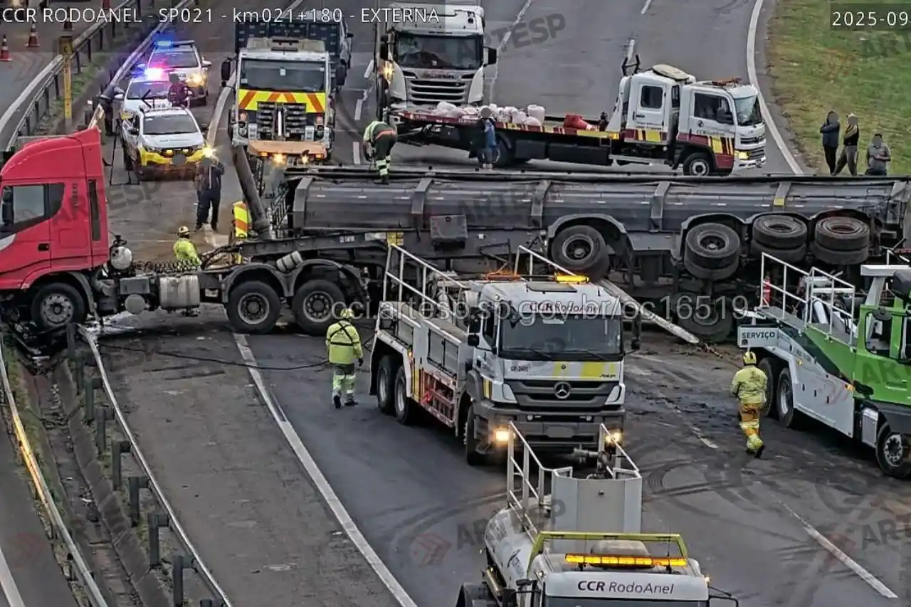 tombamento de carreta rodoanel carapicuíba