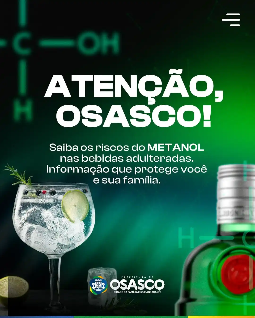 alerta osasco metanol