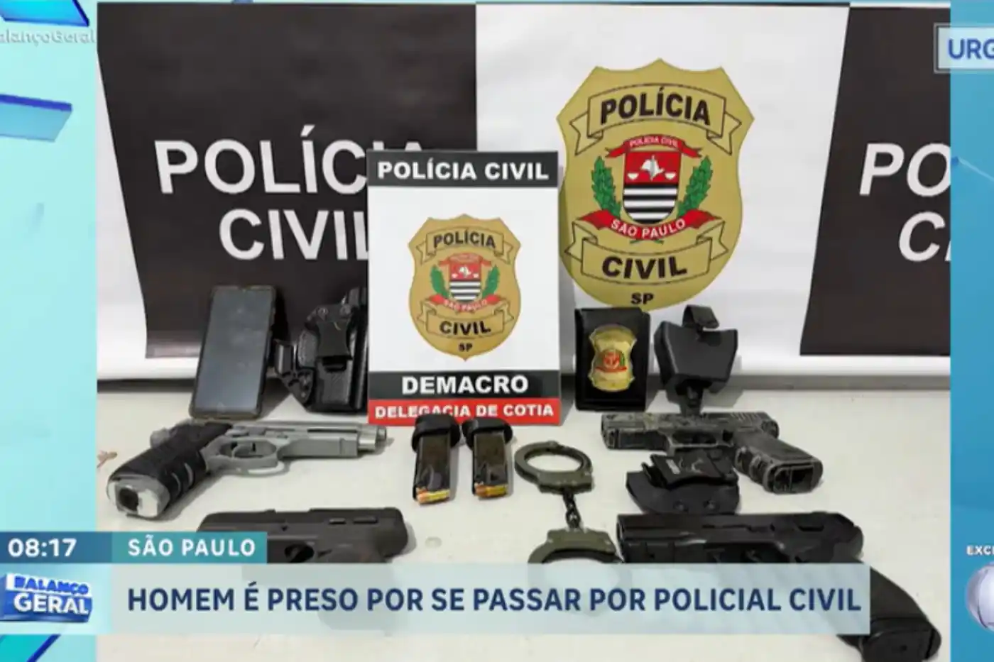 armamento apreendido falso policial cotia