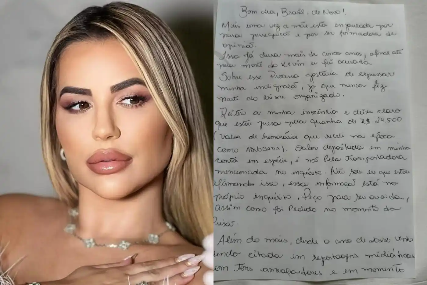 carta deolane presa por perseguicao