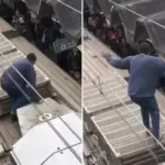 homem sobe em teto de trem linha 8 diamante