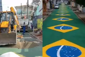 obra da sabesp em rua de osasco decorada para a copa (1)