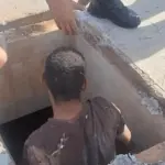 bandido dentro de esgoto em itapevi