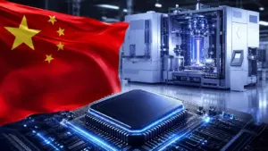 china anuncia início da produção em massa de máquina de litografia para fabricação de chips avançados (montagem ia)