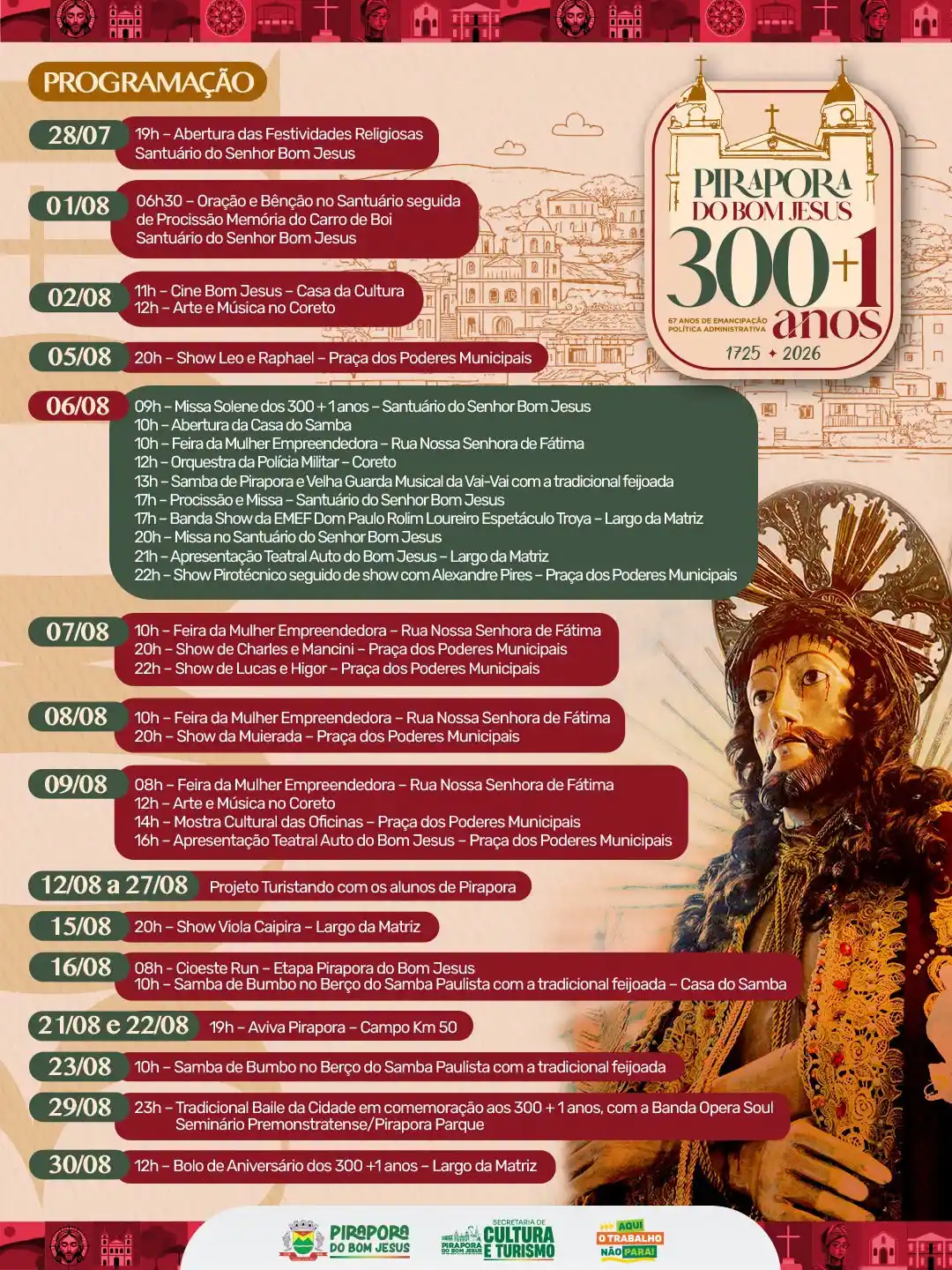 festa de agosto pirapora do bom jesus