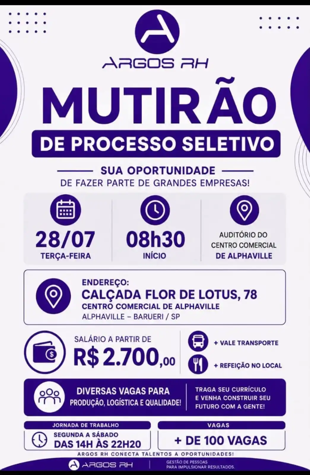 mutirao rh centro comercial de alphaville