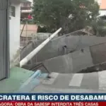 obra da sabesp abre cratera em osasco