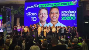 lançamento da campanha do ex prefeito de osasco, rogério lins, com a presença do governador tarcísio de freitas