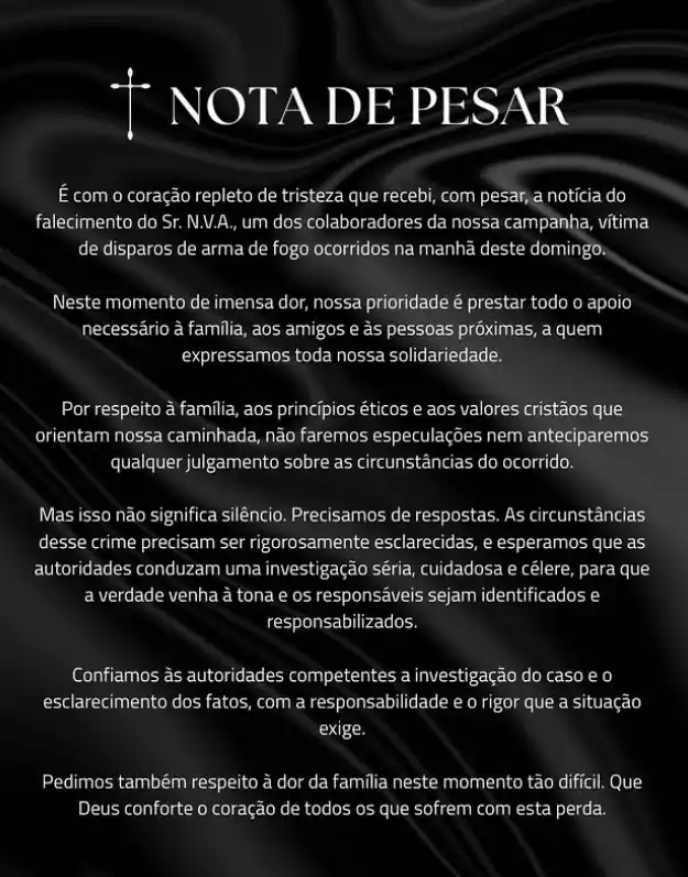 nota de pesar camila