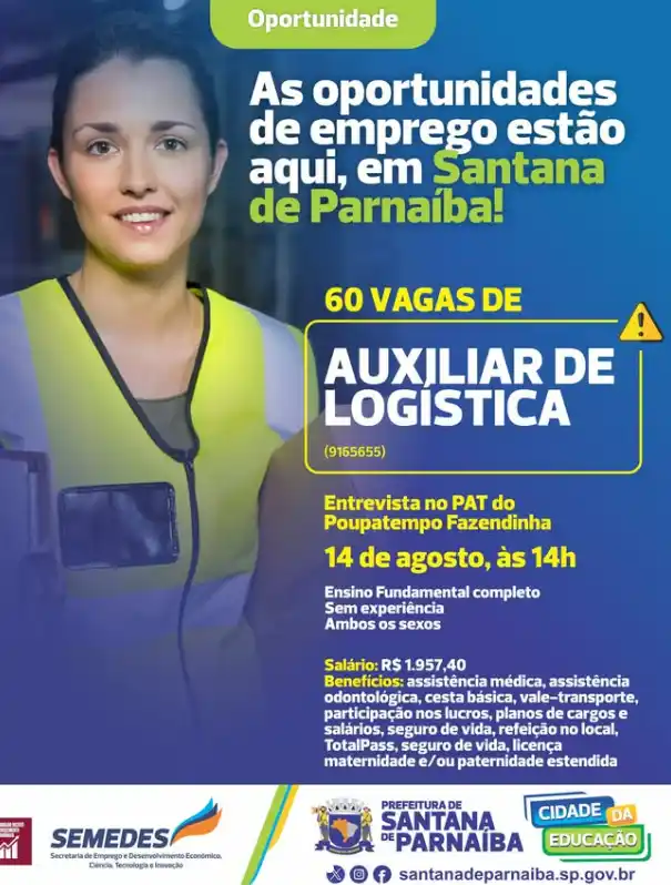 vagas auxiliar de logistica santana