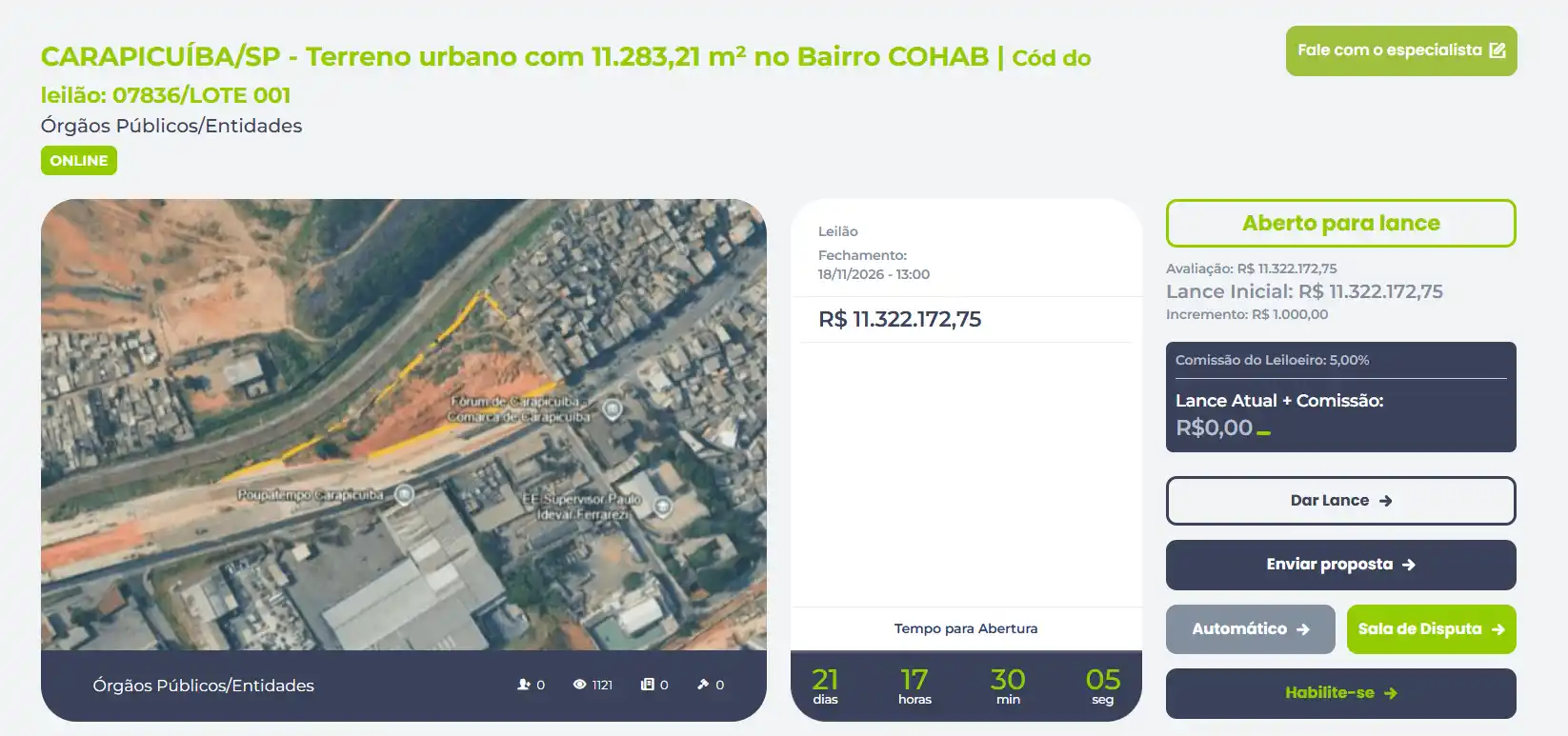 leilao terreno carapicuiba