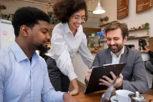 reuniao empresarios negocios bares e restaurantes